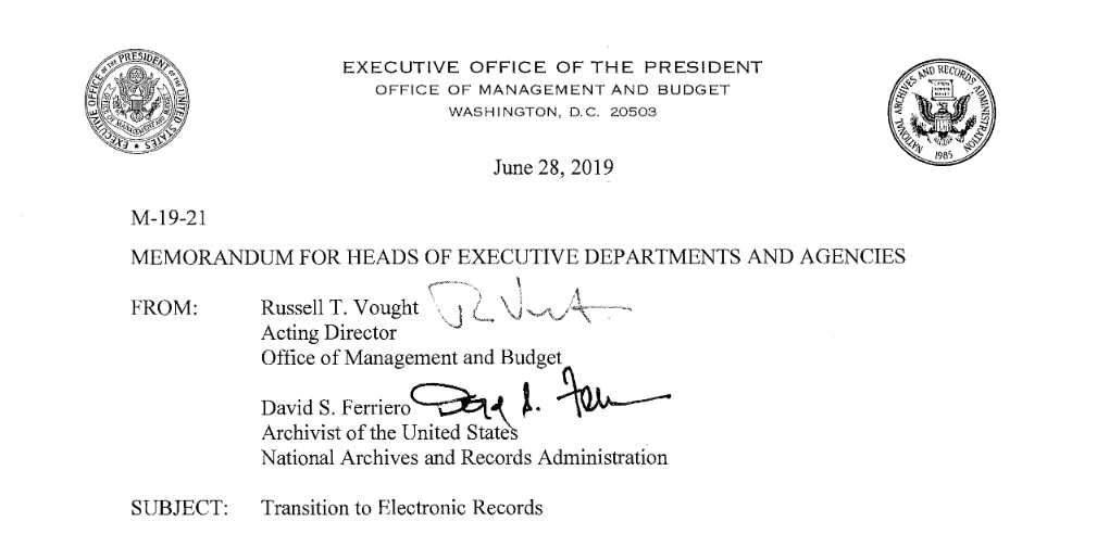 The Deadline is Approaching: OMB/NARA M-19-21 | Feith Systems