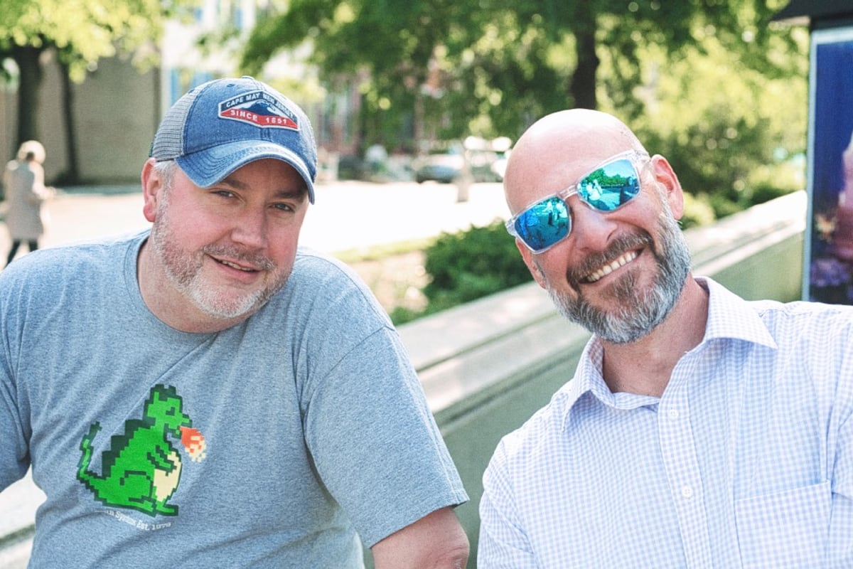 Two Feith employees outside the Fort Washington office