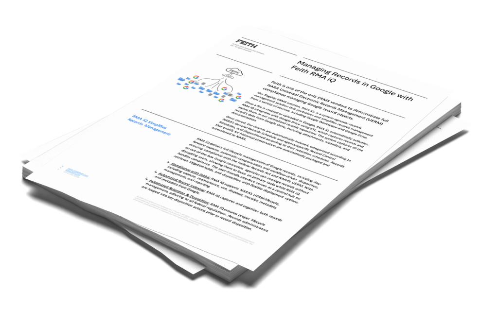 Feith managing Google Workspace records with automated retention and classification