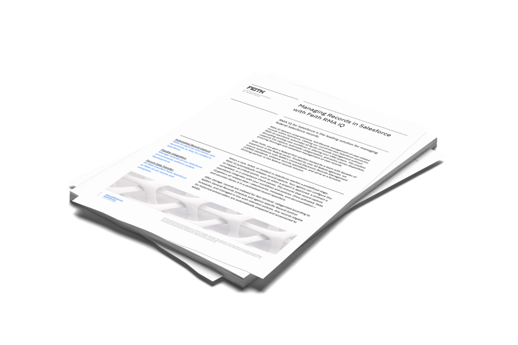 Feith capturing Salesforce case records into a compliant records repository