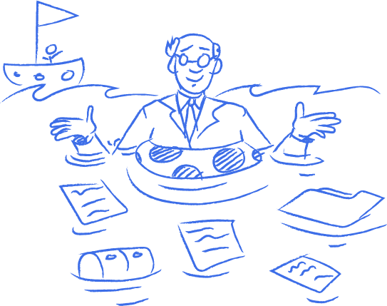 A professional staying afloat in a sea of records and folders